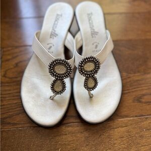 Toscanella Women's white/silver Sandals Made in Italy